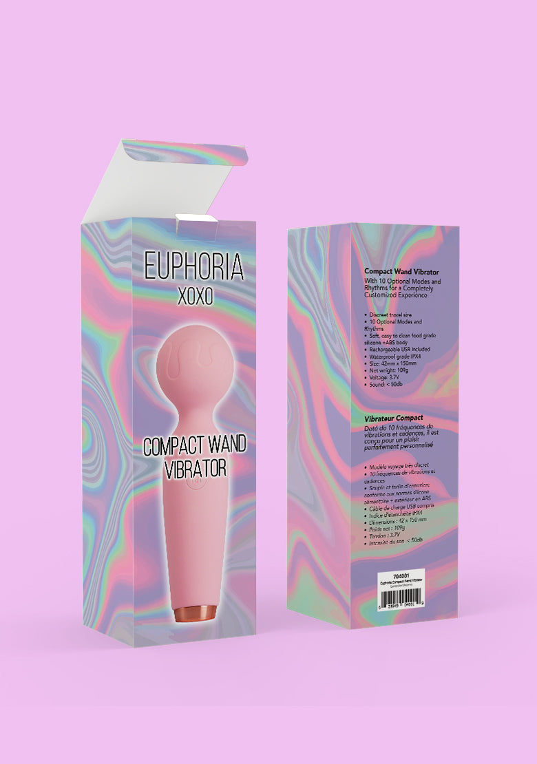 Compact Wand Women's Vibrator - Pink