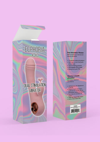 Dual Stimulation Women's Vibrator - Pink