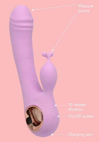 Dual Stimulation Women's Vibrator - Lavender