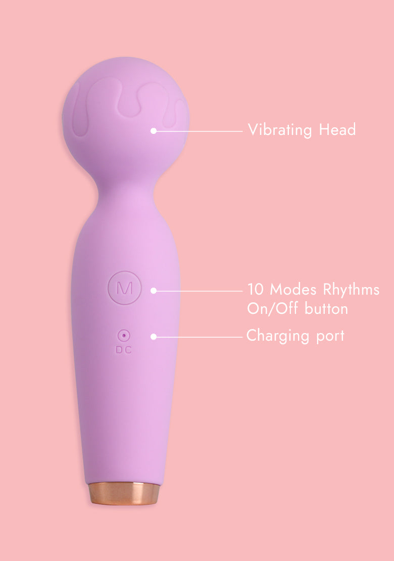 Compact Wand Women's Vibrator - Lavender