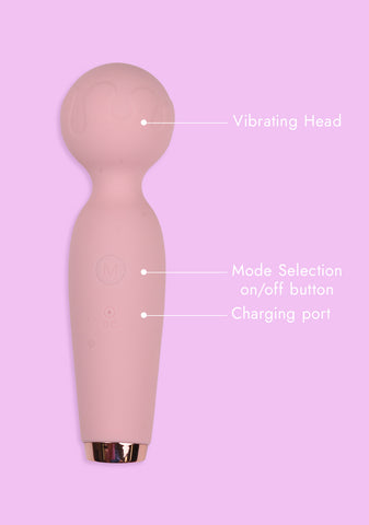 Compact Wand Women's Vibrator - Pink